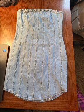 Forever 21 Light Blue Denim Tube Dress